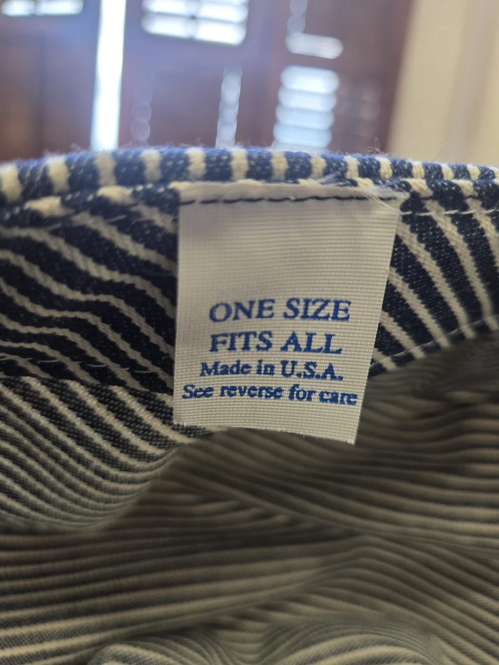 Blue and White Stripe Engineer Cap